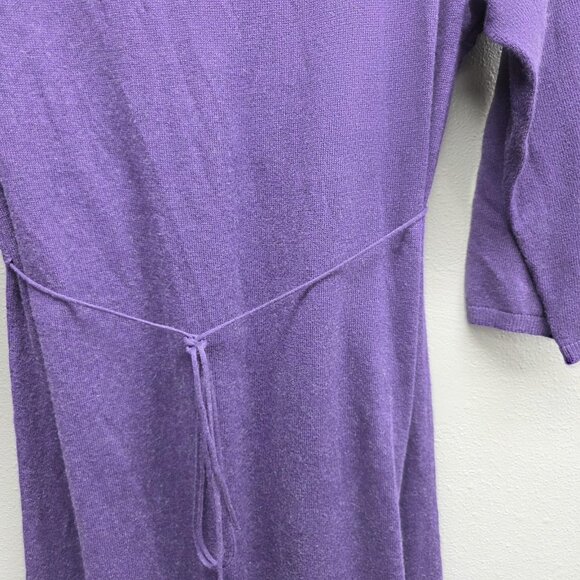 Nurture Sweater Dress Womens XL Purple Knit V Neck Empire Waist 3/4 Sleeve - Picture 6 of 10